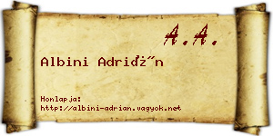 Albini Adrián névjegykártya